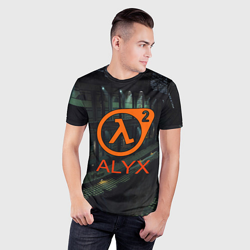 Мужская спорт-футболка Half-life 2 ALYX / 3D-принт – фото 3
