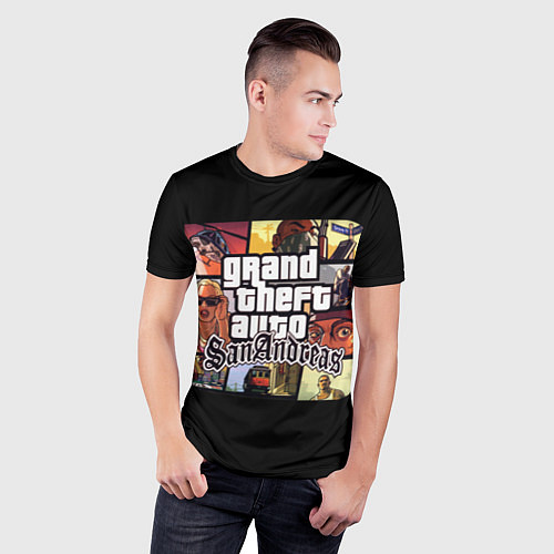 Мужская спорт-футболка GTA SA / 3D-принт – фото 3