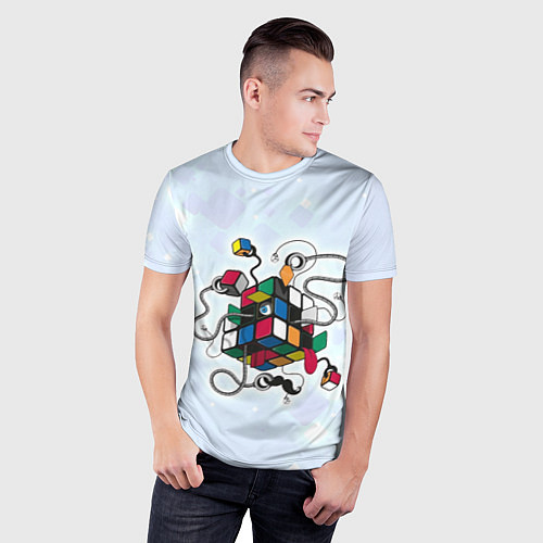 Мужская спорт-футболка Кубик Рубика / 3D-принт – фото 3