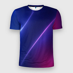 Футболка спортивная мужская Фиолетово 3d волны 2020, цвет: 3D-принт