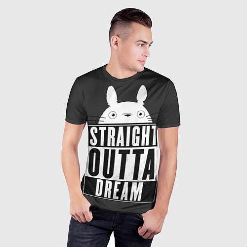 Мужская спорт-футболка Тоторо Straight outta dream / 3D-принт – фото 3