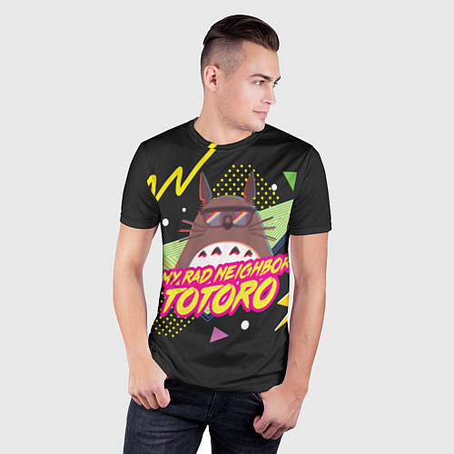 Мужская спорт-футболка Totoro My rad ne ighbor / 3D-принт – фото 3