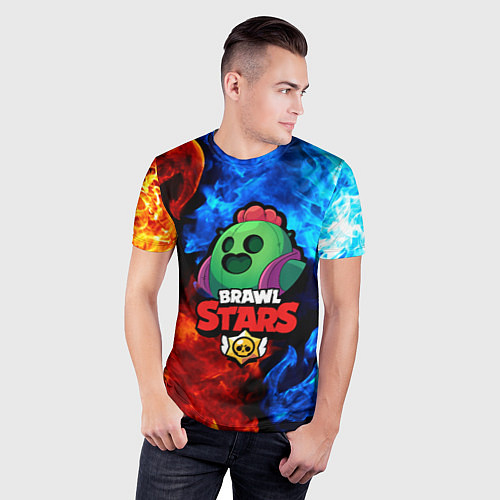 Мужская спорт-футболка Brawl Stars Spike / 3D-принт – фото 3