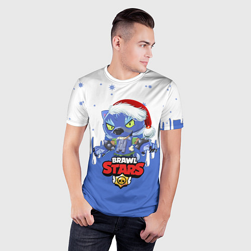 Мужская спорт-футболка BRAWL STARS ОБОРОТЕНЬ LEON / 3D-принт – фото 3