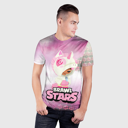 Мужская спорт-футболка Leon Unicorn Brawl Stars / 3D-принт – фото 3