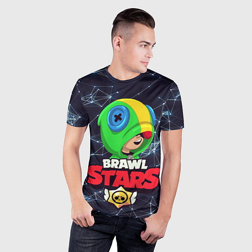 Мужская спорт-футболка Brawl Stars - Leon / 3D-принт – фото 3