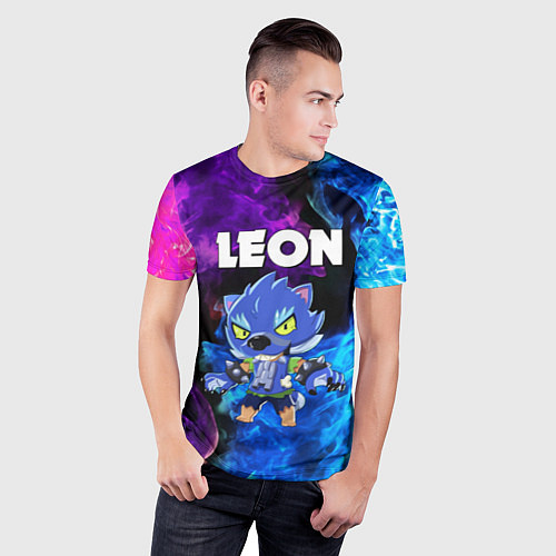Мужская спорт-футболка BRAWL STARS LEON / 3D-принт – фото 3