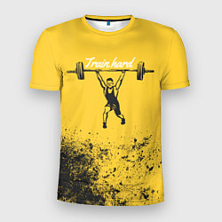 Футболка спортивная мужская Train hard, цвет: 3D-принт