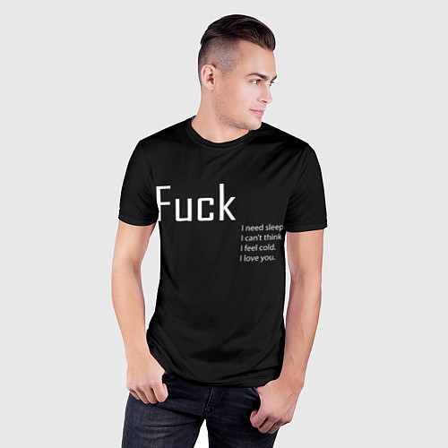 Мужская спорт-футболка Fuck / 3D-принт – фото 3