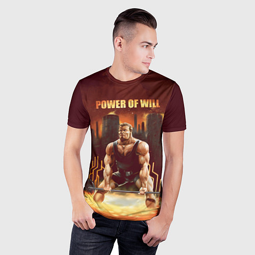 Мужская спорт-футболка Power of will / 3D-принт – фото 3