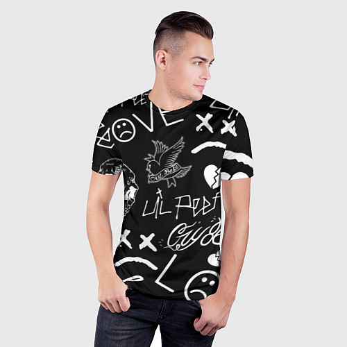 Мужская спорт-футболка Lil Peep / 3D-принт – фото 3