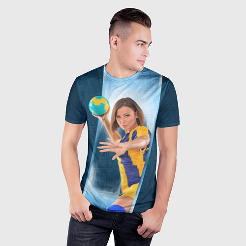 Мужская спорт-футболка Гандболистка / 3D-принт – фото 3