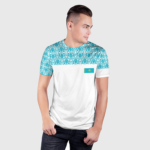 Мужская спорт-футболка Казахстан Форма / 3D-принт – фото 3
