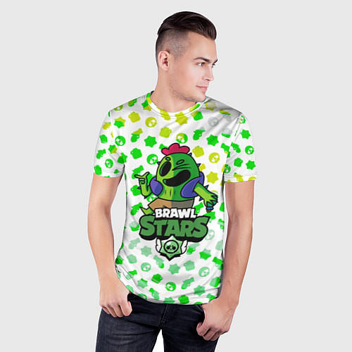 Мужская спорт-футболка BRAWL STARS:SPIKE / 3D-принт – фото 3