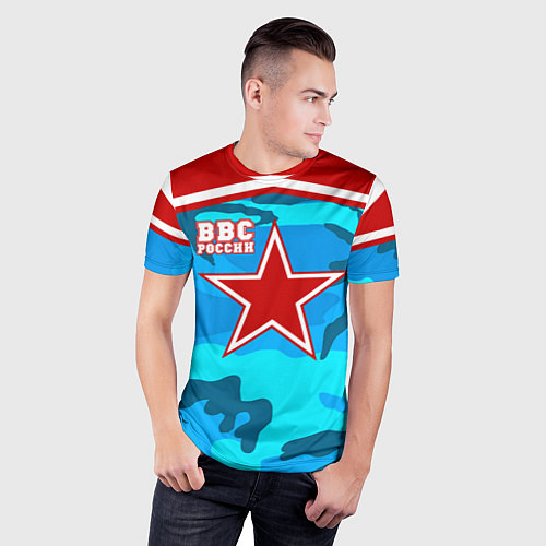 Мужская спорт-футболка ВВС России / 3D-принт – фото 3