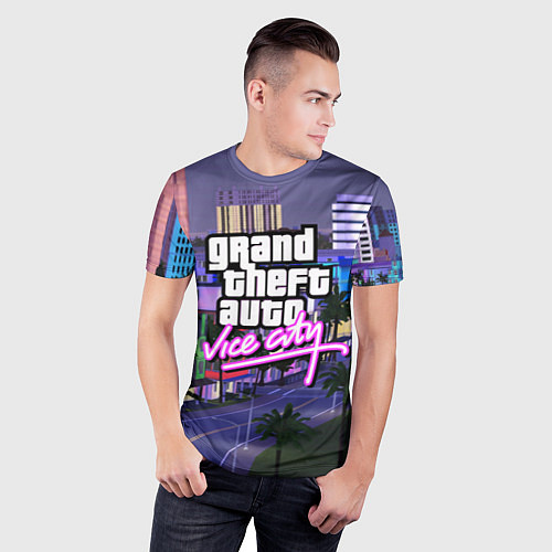 Мужская спорт-футболка Grand Theft Auto Vice City / 3D-принт – фото 3