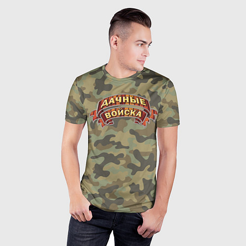 Мужская спорт-футболка Дачные Войска - камуфляж / 3D-принт – фото 3