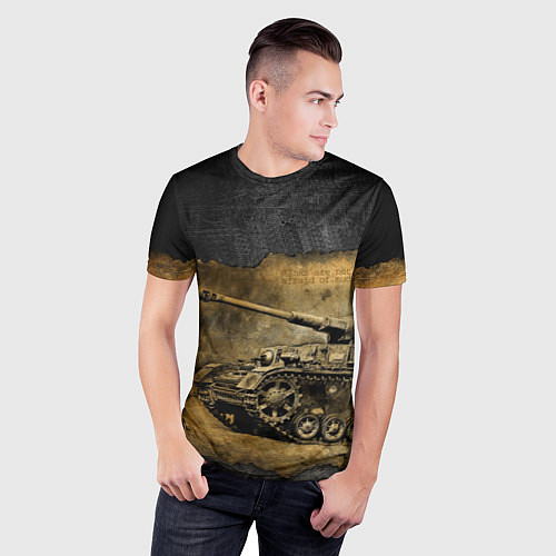 Мужская спорт-футболка Tanks are not afraid mud / 3D-принт – фото 3