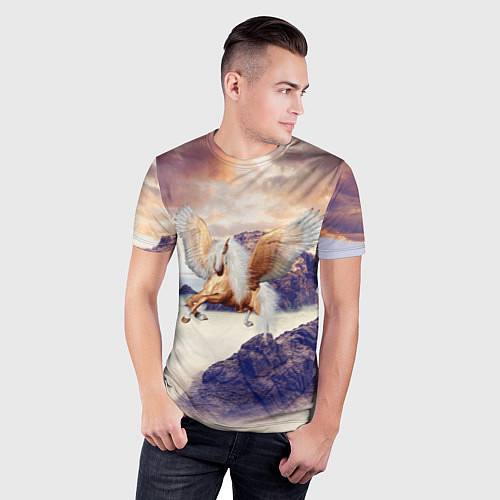 Мужская спорт-футболка Sea Sunset Horse / 3D-принт – фото 3