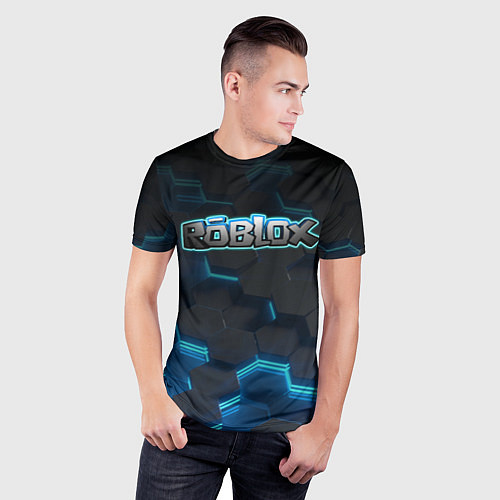 Мужская спорт-футболка Roblox Neon Hex / 3D-принт – фото 3