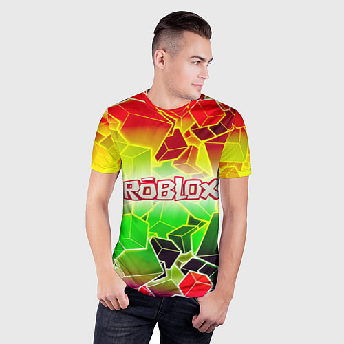 Мужская спорт-футболка Роблокс / 3D-принт – фото 3