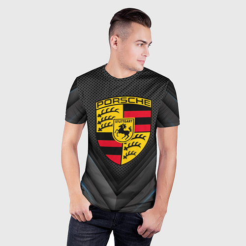 Мужская спорт-футболка PORSCHE / 3D-принт – фото 3