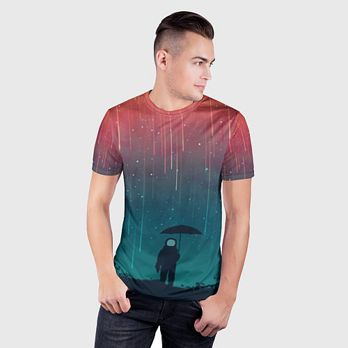 Мужская спорт-футболка Космический Дождь / 3D-принт – фото 3