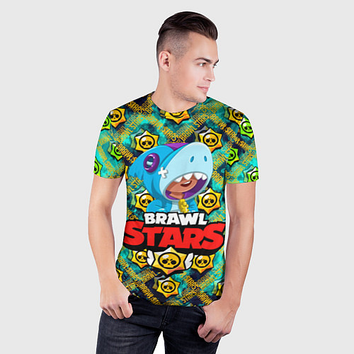 Мужская спорт-футболка Brawl Stars Leon / 3D-принт – фото 3