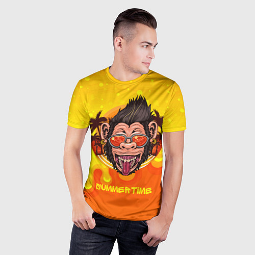 Мужская спорт-футболка Summertime обезьяна / 3D-принт – фото 3