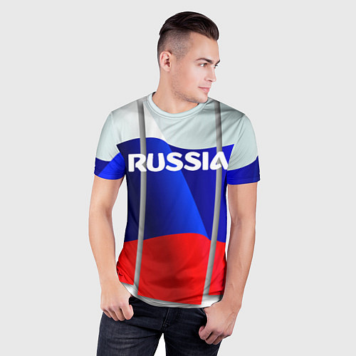 Мужская спорт-футболка Россия / 3D-принт – фото 3