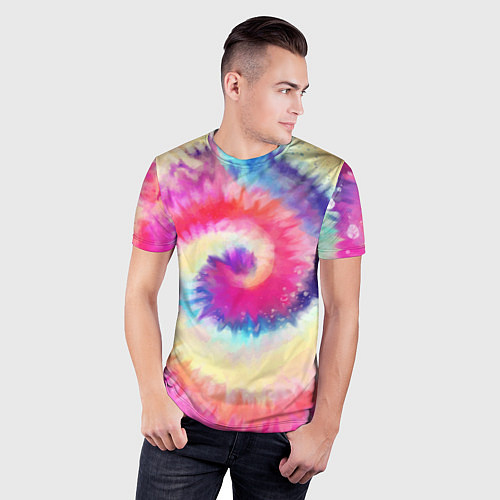 Мужская спорт-футболка Tie Dye vortex / 3D-принт – фото 3