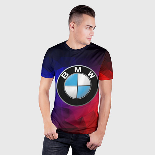 Мужская спорт-футболка BMW NEON / 3D-принт – фото 3