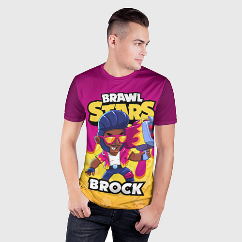 Мужская спорт-футболка BRAWL STARS BROCK / 3D-принт – фото 3