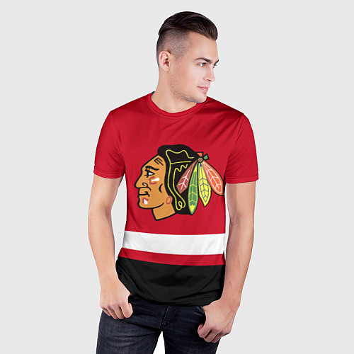 Мужская спорт-футболка Chicago Blackhawks / 3D-принт – фото 3