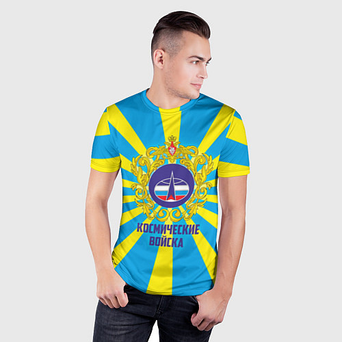 Мужская спорт-футболка Космические войска / 3D-принт – фото 3