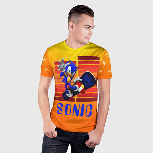 Мужская спорт-футболка Sonic - Соник / 3D-принт – фото 3