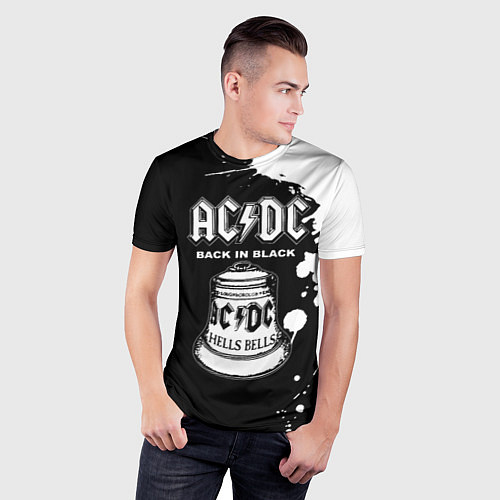 Мужская спорт-футболка ACDC Back in Black / 3D-принт – фото 3