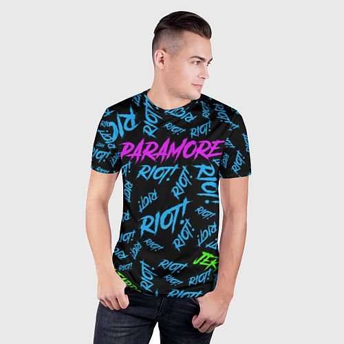 Мужская спорт-футболка Paramore RIOT! / 3D-принт – фото 3