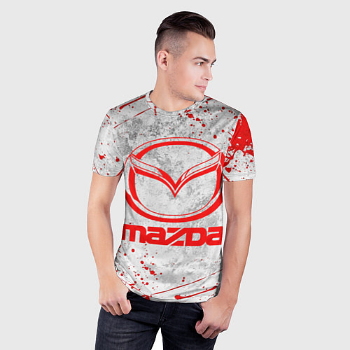 Мужская спорт-футболка MAZDA RED LOGO / 3D-принт – фото 3