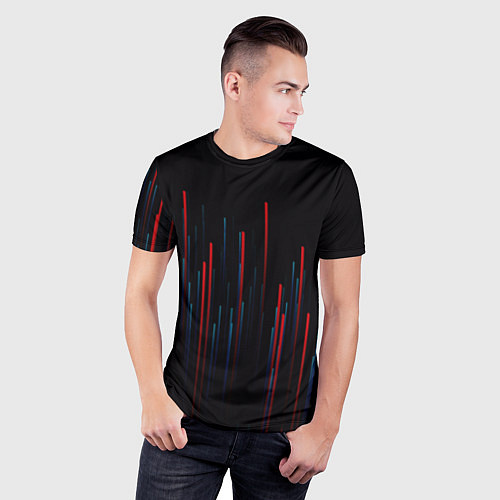 Мужская спорт-футболка Red & Black / 3D-принт – фото 3