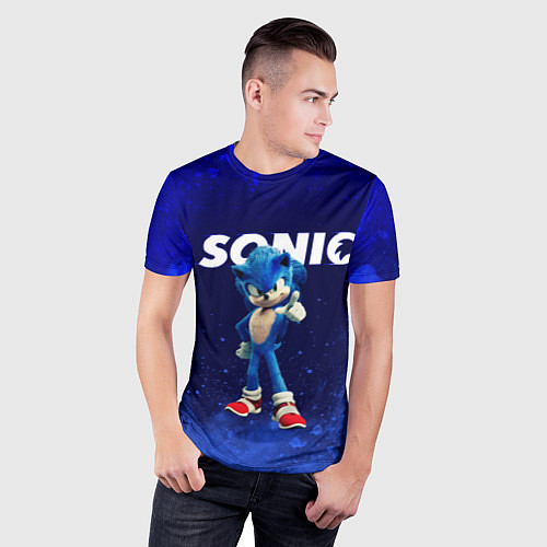 Мужская спорт-футболка SONIC / 3D-принт – фото 3