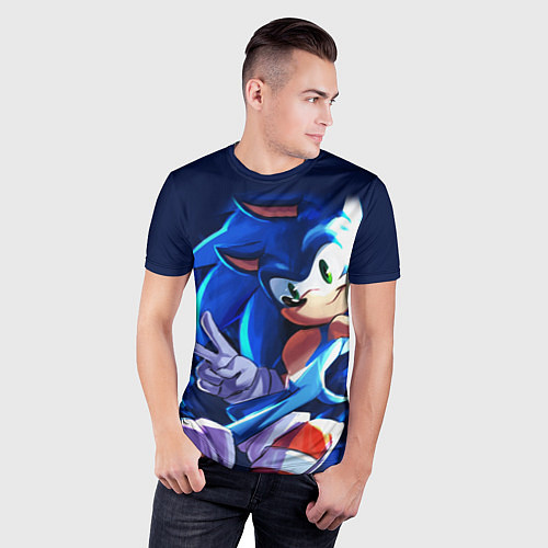 Мужская спорт-футболка Sonic / 3D-принт – фото 3