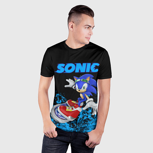 Мужская спорт-футболка Sonic / 3D-принт – фото 3