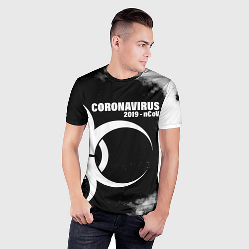 Мужская спорт-футболка Coronavirus 2019 - nCoV / 3D-принт – фото 3