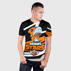 Футболка спортивная мужская BRAWL STARS LEON SHARK, цвет: 3D-принт — фото 2