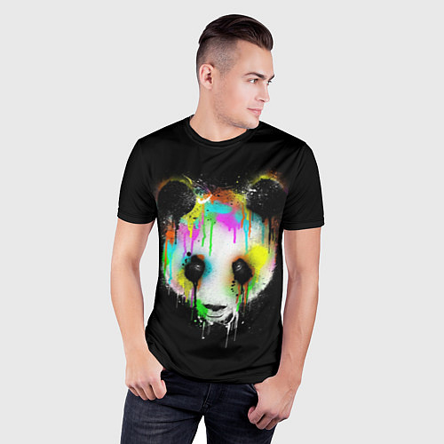 Мужская спорт-футболка Панда в краске / 3D-принт – фото 3