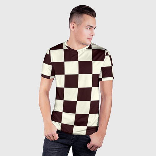 Мужская спорт-футболка Шахматка / 3D-принт – фото 3