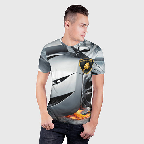 Мужская спорт-футболка Lamborghini / 3D-принт – фото 3