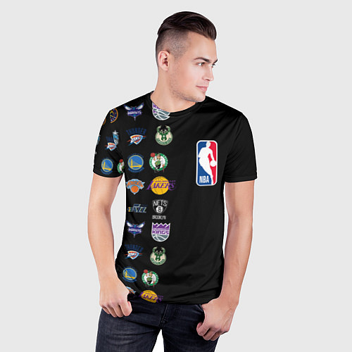 Мужская спорт-футболка NBA Team Logos 2 / 3D-принт – фото 3