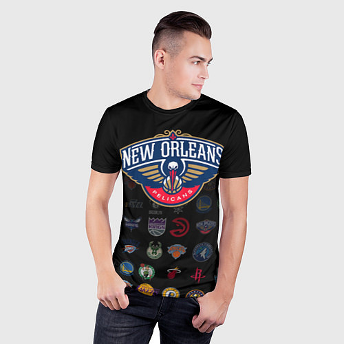 Мужская спорт-футболка New Orleans Pelicans 1 / 3D-принт – фото 3